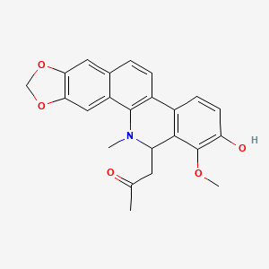 molecular formula C23H21NO5 B595266 6-Acetonyl-N-methyl-dihydrodecarine CAS No. 1253740-09-8