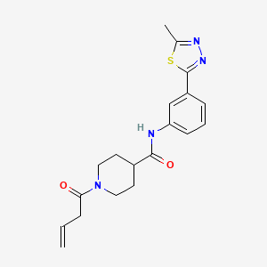 molecular formula C19H22N4O2S B5952663 1-(3-butenoyl)-N-[3-(5-methyl-1,3,4-thiadiazol-2-yl)phenyl]-4-piperidinecarboxamide 