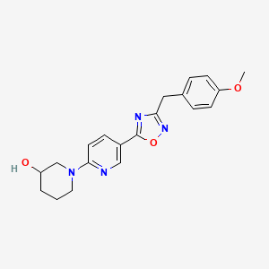 1-[5-[3-[(4-Methoxyphenyl)methyl]-1,2,4-oxadiazol-5-yl]pyridin-2-yl]piperidin-3-ol