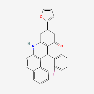 12-(2-fluorophenyl)-9-(2-furyl)-8,9,10,12-tetrahydrobenzo[a]acridin-11(7H)-one