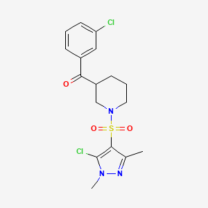 {1-[(5-chloro-1,3-dimethyl-1H-pyrazol-4-yl)sulfonyl]-3-piperidinyl}(3-chlorophenyl)methanone