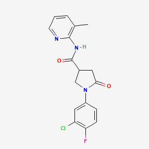 1-(3-chloro-4-fluorophenyl)-N-(3-methylpyridin-2-yl)-5-oxopyrrolidine-3-carboxamide