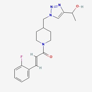 molecular formula C19H23FN4O2 B5952722 1-[1-({1-[(2E)-3-(2-fluorophenyl)-2-propenoyl]-4-piperidinyl}methyl)-1H-1,2,3-triazol-4-yl]ethanol 