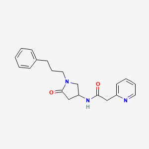 molecular formula C20H23N3O2 B5952774 N-[5-oxo-1-(3-phenylpropyl)-3-pyrrolidinyl]-2-(2-pyridinyl)acetamide 