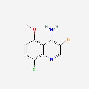 molecular formula C10H8BrClN2O B595280 3-Bromo-8-chloro-5-methoxyquinolin-4-amine CAS No. 1209392-46-0