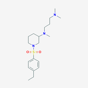 molecular formula C19H33N3O2S B5952802 N-{1-[(4-ethylphenyl)sulfonyl]-3-piperidinyl}-N,N',N'-trimethyl-1,3-propanediamine 