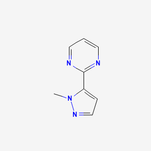 molecular formula C8H8N4 B595283 2-(1-methyl-1H-pyrazol-5-yl)pyrimidine CAS No. 1269294-03-2
