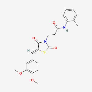 3-[5-(3,4-dimethoxybenzylidene)-2,4-dioxo-1,3-thiazolidin-3-yl]-N-(2-methylphenyl)propanamide