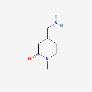 molecular formula C7H14N2O B595288 4-(氨甲基)-1-甲基哌啶-2-酮 CAS No. 1234616-57-9