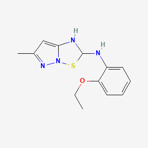 molecular formula C13H16N4OS B5952887 N-(2-ethoxyphenyl)-6-methyl-1,2-dihydropyrazolo[1,5-b][1,2,4]thiadiazol-2-amine 