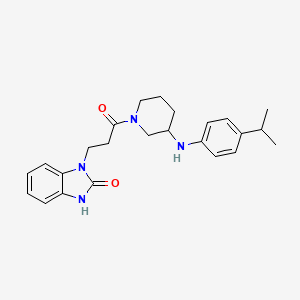 molecular formula C24H30N4O2 B5952928 1-(3-{3-[(4-isopropylphenyl)amino]-1-piperidinyl}-3-oxopropyl)-1,3-dihydro-2H-benzimidazol-2-one 