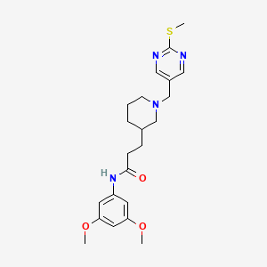 molecular formula C22H30N4O3S B5952936 N-(3,5-dimethoxyphenyl)-3-(1-{[2-(methylthio)-5-pyrimidinyl]methyl}-3-piperidinyl)propanamide 