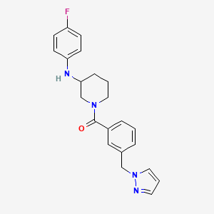 molecular formula C22H23FN4O B5952941 N-(4-fluorophenyl)-1-[3-(1H-pyrazol-1-ylmethyl)benzoyl]-3-piperidinamine 