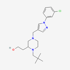 2-[4-{[1-(3-chlorophenyl)-1H-pyrazol-4-yl]methyl}-1-(2,2-dimethylpropyl)-2-piperazinyl]ethanol