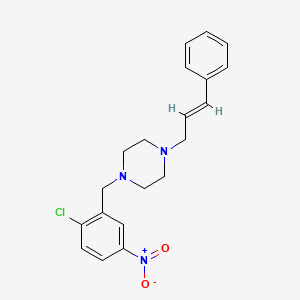 1-[(2-chloro-5-nitrophenyl)methyl]-4-[(E)-3-phenylprop-2-enyl]piperazine