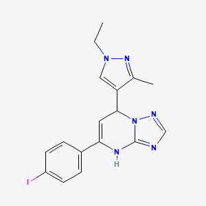 molecular formula C17H17IN6 B5952968 7-(1-ethyl-3-methyl-1H-pyrazol-4-yl)-5-(4-iodophenyl)-4,7-dihydro[1,2,4]triazolo[1,5-a]pyrimidine 