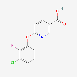 molecular formula C12H7ClFNO3 B595300 6-(3-Chloro-2-fluorophenoxy)nicotinic acid CAS No. 1245643-50-8