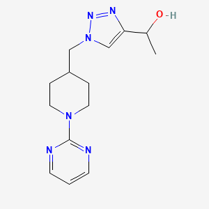 molecular formula C14H20N6O B5953004 1-(1-{[1-(2-pyrimidinyl)-4-piperidinyl]methyl}-1H-1,2,3-triazol-4-yl)ethanol 