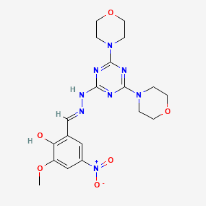 2-hydroxy-3-methoxy-5-nitrobenzaldehyde (4,6-di-4-morpholinyl-1,3,5-triazin-2-yl)hydrazone