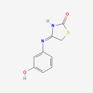 molecular formula C9H8N2O2S B5953035 (4E)-4-[(3-hydroxyphenyl)imino]-1,3-thiazolidin-2-one 