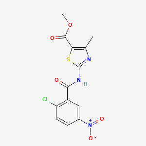 Methyl 2-{[(2-chloro-5-nitrophenyl)carbonyl]amino}-4-methyl-1,3-thiazole-5-carboxylate