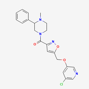 4-[(5-{[(5-chloro-3-pyridinyl)oxy]methyl}-3-isoxazolyl)carbonyl]-1-methyl-2-phenylpiperazine