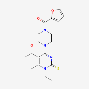 1-{1-ethyl-4-[4-(2-furoyl)-1-piperazinyl]-6-methyl-2-thioxo-1,2-dihydro-5-pyrimidinyl}ethanone