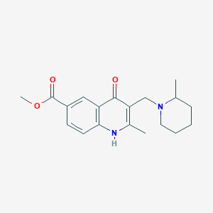 methyl 4-hydroxy-2-methyl-3-[(2-methyl-1-piperidinyl)methyl]-6-quinolinecarboxylate