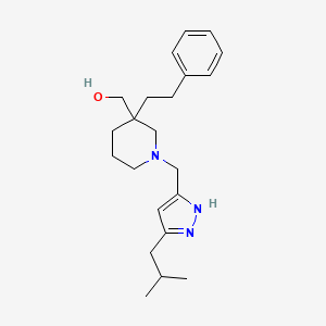 [1-[[3-(2-methylpropyl)-1H-pyrazol-5-yl]methyl]-3-(2-phenylethyl)piperidin-3-yl]methanol