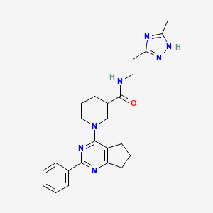 N-[2-(5-methyl-4H-1,2,4-triazol-3-yl)ethyl]-1-(2-phenyl-6,7-dihydro-5H-cyclopenta[d]pyrimidin-4-yl)-3-piperidinecarboxamide