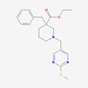 ethyl 3-benzyl-1-{[2-(methylthio)-5-pyrimidinyl]methyl}-3-piperidinecarboxylate