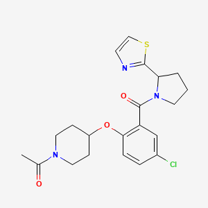 1-acetyl-4-(4-chloro-2-{[2-(1,3-thiazol-2-yl)-1-pyrrolidinyl]carbonyl}phenoxy)piperidine