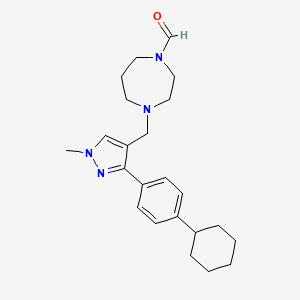 4-{[3-(4-cyclohexylphenyl)-1-methyl-1H-pyrazol-4-yl]methyl}-1,4-diazepane-1-carbaldehyde