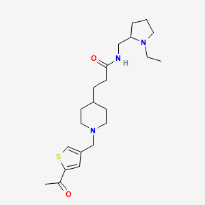 3-{1-[(5-acetyl-3-thienyl)methyl]-4-piperidinyl}-N-[(1-ethyl-2-pyrrolidinyl)methyl]propanamide