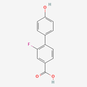 molecular formula C13H9FO3 B595325 3-Fluoro-4-(4-hydroxyphenyl)benzoic acid CAS No. 1261914-97-9