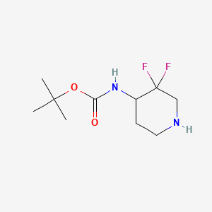 molecular formula C10H18F2N2O2 B595327 4-(Boc-氨基)-3,3-二氟哌啶 CAS No. 1263180-22-8