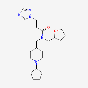 N-[(1-cyclopentyl-4-piperidinyl)methyl]-N-(tetrahydro-2-furanylmethyl)-3-(1H-1,2,4-triazol-1-yl)propanamide