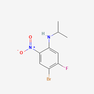 molecular formula C9H10BrFN2O2 B595332 4-溴-5-氟-N-异丙基-2-硝基苯胺 CAS No. 1314987-28-4
