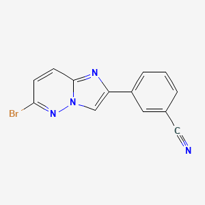 molecular formula C13H7BrN4 B595333 3-(6-溴咪唑并[1,2-b]哒嗪-2-基)苯甲腈 CAS No. 1263284-55-4