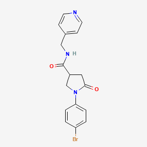 molecular formula C17H16BrN3O2 B5953348 1-(4-bromophenyl)-5-oxo-N-(pyridin-4-ylmethyl)pyrrolidine-3-carboxamide 