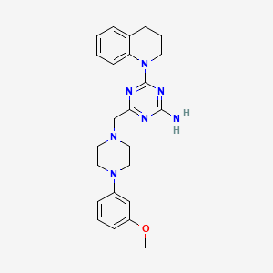 4-(3,4-dihydro-1(2H)-quinolinyl)-6-{[4-(3-methoxyphenyl)-1-piperazinyl]methyl}-1,3,5-triazin-2-amine