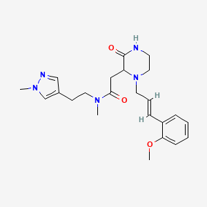 2-{1-[(2E)-3-(2-methoxyphenyl)-2-propen-1-yl]-3-oxo-2-piperazinyl}-N-methyl-N-[2-(1-methyl-1H-pyrazol-4-yl)ethyl]acetamide