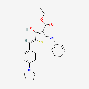 ETHYL (5Z)-4-OXO-2-(PHENYLAMINO)-5-{[4-(PYRROLIDIN-1-YL)PHENYL]METHYLIDENE}-4,5-DIHYDROTHIOPHENE-3-CARBOXYLATE