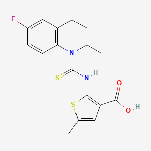 2-{[(6-fluoro-2-methyl-3,4-dihydroquinolin-1(2H)-yl)carbonothioyl]amino}-5-methylthiophene-3-carboxylic acid