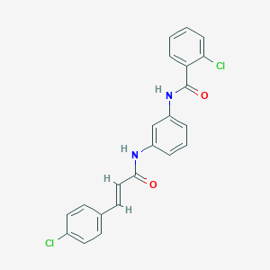 2-chloro-N-[3-[[(E)-3-(4-chlorophenyl)prop-2-enoyl]amino]phenyl]benzamide