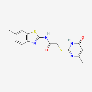 N-(6-METHYL-1,3-BENZOTHIAZOL-2-YL)-2-[(4-METHYL-6-OXO-1,6-DIHYDRO-2-PYRIMIDINYL)SULFANYL]ACETAMIDE