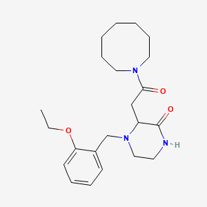 3-[2-(1-azocanyl)-2-oxoethyl]-4-(2-ethoxybenzyl)-2-piperazinone