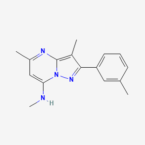 molecular formula C16H18N4 B5953452 N,3,5-trimethyl-2-(3-methylphenyl)pyrazolo[1,5-a]pyrimidin-7-amine 