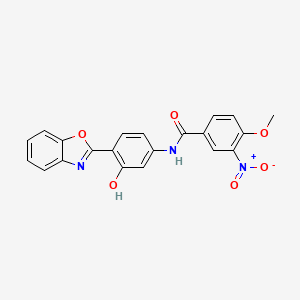 molecular formula C21H15N3O6 B5953490 N-[4-(1,3-benzoxazol-2-yl)-3-hydroxyphenyl]-4-methoxy-3-nitrobenzamide 