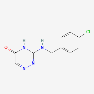 molecular formula C10H9ClN4O B5953499 3-((4-chlorobenzyl)amino)-1,2,4-triazin-5(4H)-one 